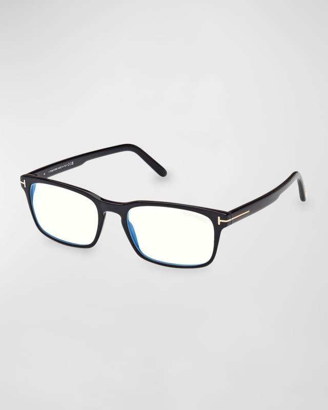 Blue Blocking Acetate Rectangle Glasses